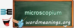WordMeaning blackboard for microscopium